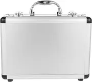 [DOITOOL] 12.5in Silver Aluminum Briefcase with Lock, Aluminum Briefcase for Men or Women, Metal Hard Case with Foam for Travelers Luggage Craftsman Travel Cash (12.5x9x4.3 Inch)