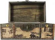 Gatuida Box Desktop Storage Box Retro Decor Jewelry Organizers Holder Antique Decor Chest Decorative Storage Trunks Vintage Small Treasure Case Mini Trinket Organisers Lock Alloy