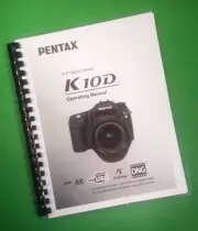 Owners Manual for Ricoh Pentax K-10D K10D Camera 240 Pages W/Clear Covers