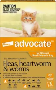 Advocate Flea and Worm Treatment for Small Cats - 6 Pack