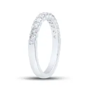 14kt White Gold Womens Machine Set Round Diamond Single Row Wedding Band 1/