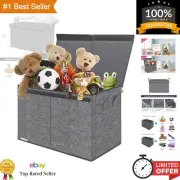 Large Toys Box Storage Organizer with Lid & Comfortable Handles, Collapsible ...