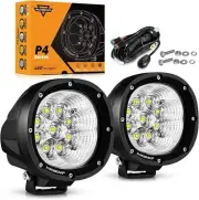 Auxbeam 4" 90W LED Flood Lights Round Offroad Lights Round LED Pods Light Bar