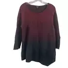 Simply Vera Wang Black & Red Metallic Ombre Scoop Neck Sweater Women’s Large NWT