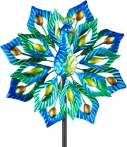 Wind Spinner Peacock Premium Kinetic Sculpture Outdoor Yard Patio Garden Decor