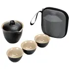 3in1 Teapot Teacup Kit Ceramic Chinese Tea Pot and Cup Set For Outdoor Camping