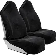 Car Seat Cover Protector, 2 Pack Waterproof Sweat Towel Seat Cover for Rainy Day, Gym, Workout, Running, Swimming, Beach, Hiking, Multi-Purpose Seats Covers Universal Fit for Cars SUV Trucks (Black)
