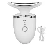 Neck Lifting Massager with Heating, Colorful Lights, and Microcurrent for Neck Skin Tightening in White