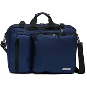DuChamp Laptop Briefcase Hybrid Multifunction Backpack Shoulder Strap Navy 17x12