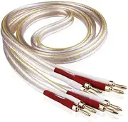 Silver Plated Speaker Wire Banana Plug to Banana Jack(2m)