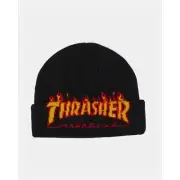 Thrasher Magazine Beanie Flame Fold Black