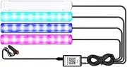 Lazycloud Car LED Lights Interior Smart with App Control, RGB Car Lights with Music and DIY Mode, 2 Lines Design with Car Charger