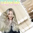 Adhesive Tape in Skin Weft Russian Remy Human Hair Extensions Thick Double Drawn