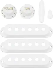 LT Easiyl 1 Set Vintage-Style Pickup Covers with Knobs Switch Tip Tremolo Arm Tip Accessory Kit Compatible with Fender Stratocaster Strat