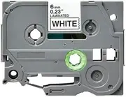 ExtraPrint 1 Pack Compatible TZe-211 TZe211 Laminated Label Tape Replacement for Brother P-Touch PT-1000 PT-1010 PT-1090 PT-1100 PT1180 PT1230PC PT-1280 PT1280DT PT1290 PT1400, Black on White 6mm x 8m