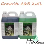 Hydroponics Growrite A&B Vegetative Stage of Growth Nutrient 2x5L Pickup