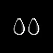 925 Sterling Silver Teardrop Earrings, Black Earrings, Rain Drop Earrings