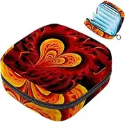 Period Bag,Sanitary Napkin Storage Bag,Abstract Red Pattern Love,Tampon Bag for Purse