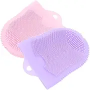 Beaupretty 2Pcs Silicone Face Wash Brush for Deep Cleaning Gentle Exfoliating Cleanser for All Skin Ergonomic Design Soft and Durable and Colors