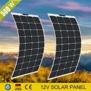 12V 500W Flexible Solar Panel Mono Caravan Camping Home Battery Charge 2x250Watt