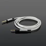 OKCSC Headphone Replacement Cable 3.5mm to 2.5mm for Sennheiser Headphone HD598se HD558 HD518 1.2m Silver Plated Stereo Jack Cable TRS-TRRS Audio Adapter with Golden Plated Plug Silver no mic Straight
