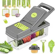 Yotsuba Vegetable Chopper, 14-in-1 Food Chopper with Container, Vegetable Cutter, Veggie Chopper, Onion Chopper, Salad Chopper, Mandoline Slicer & Cheese Grater