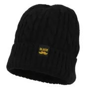 Mens Winter Warn Kniting Hats Wool Baggy Slouchy Beanie Hat Skull Cap (Black)
