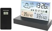 ABS and Glass Weather Station Alarm Clock Sturdy and Durable Multifunctional Digital Weather Station Wide Application