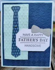 Father's Day Handmade Card Kit, STAMPIN UP Handsomely Suited, Ties,