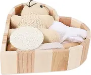 1 Set Box Heart Shaped present Box Bathing Supply Set Reusable Shower Rubbing Kit for Gentle Cleansing Exfoliation Skin Health Household Bathing Tool