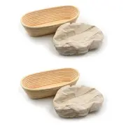 2PK Brunswick Bakers Oval Rattan 30cm Bread Banneton w/ Lining Sourdough Basket