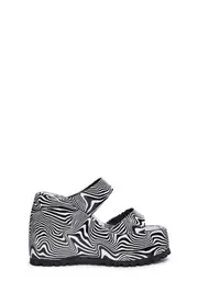 [Shellys London] Gabriella Platform Wedge Mules - Black/White