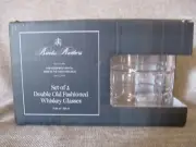 2 Brooks Brothers Triple Old Fashioned Whisky Glasses European Crystal Set of 2