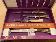 VINTAGE Sheffield Fleur D'Or Stainless Steak Knives, Carving Set & Frozen Food