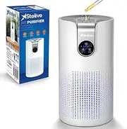 Stelive Air Purifier, 40m2, H13 True HEPA & Active Carbon Filter, 3-Stage Filtration System, Allergies, Odor Dust and Pollen Cleaner Convenient Touch Screen, 3 Timers Filter Change Reminder Sleep Mode