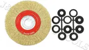 8" INCH ROUND BRASS WIRE BRUSH WHEEL FOR BENCH GRINDER | RUST/PAINT REMOVAL