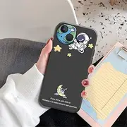 Space Star Astronaut Cute Case for iPhone 11 13 12 Pro Max XR X XS Max 8 7 6 6S Plus Soft Silicone Black Phone Cover Capa,s00012,for iPhone 12Pro Max