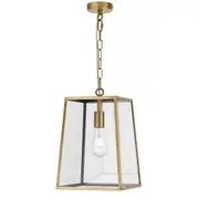 Carter Brass Glass Lantern Vintage Pendant Light