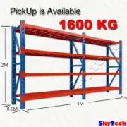 4m(L) x 2m(H) x 0.6m(D)Garage Storage Warehouse Shelving Racking Metal Q1-4020BO