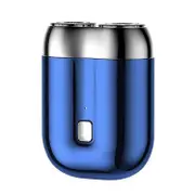 Dual Head Electric Razor for Men - Mini USB Shaver, Portable, Washable Blue
