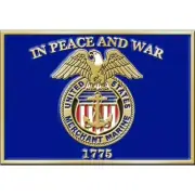 United States Merchant Marine Logo In Peace And War Belt Buckler, 3.25"