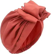 [Generic] African Turban Head Wraps for Women, Solid Womens Turbans and Head Wraps, Hair Hats for Women Fashion Accessories Orange