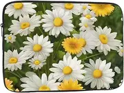 Summer Floral Daisies Flower Laptop Sleeve 12 inch Shockproof Protective Computer Carrying Cover Water Resistant Computer Bag Laptop Case Briefcase Handbags Portable Laptop Bag Gifts for Men Women
