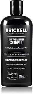 Brickell Men's Relieving Dandruff Shampoo For Men, Natural & Organic, Soothes and Eliminates Dandruff with Ziziphus Joazeiro, Aloe and Jojoba Oil (8 Oz)
