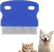 EZONEDEAL Pet Dog Cat Flea Combs Fine Teeth Multifunctional Tool, Stainless Steel Teeth, Cat Comb for Removing Tangles and Knots, Professional Grooming Tool for Long and Short Haired Dog, Cat and Other Pets (Blue)