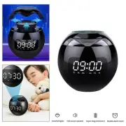LED Digital Alarm Clock Round TF Bluetooth Speaker Bedside Night Light