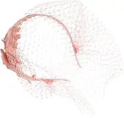 [Ipetboom] Elegant Fascinators Mesh Veil Headband for Wedding Church Party Horse Racing