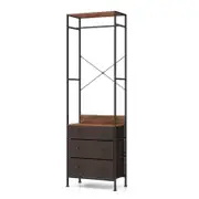 Costway 3-Drawer Fabric Storage Unit Home Office Organizer Brown