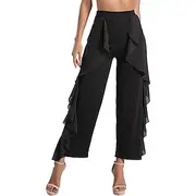 Women's Latin Dance Pants Tango Salsa Samba Dance Pantskirt Flowy Trousers Belly Dance Pants
