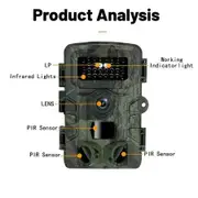 1080P Day & Night Trail Camera with Powerful night vision illumination for clear images in low light, IP54 Waterproof perfect for Wildlife and Outdoor Adventures